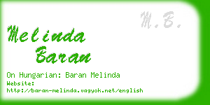 melinda baran business card